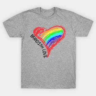 Brandish Love Rainbow Heart T-Shirt